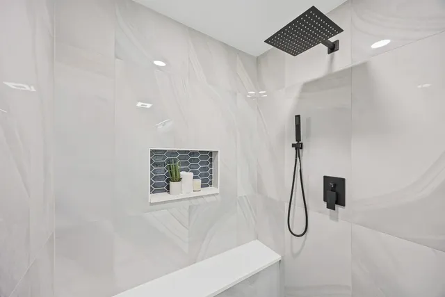 a view of a backyard with a garden