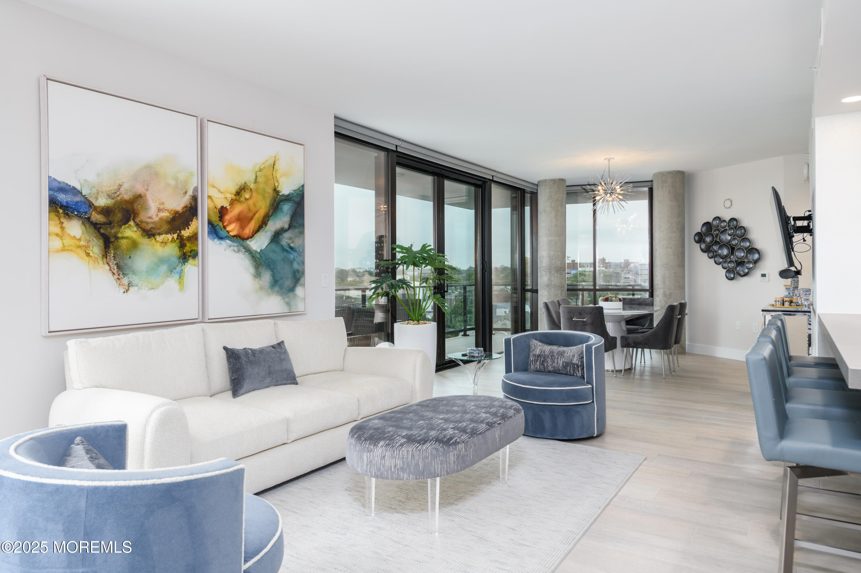 350 Ocean Avenue, Unit 403 Long Branch, NJ 07740 - Photo 6 of 23 a living room with furniture and a large window