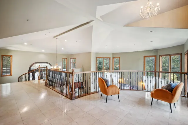 a view of a porch with furniture
