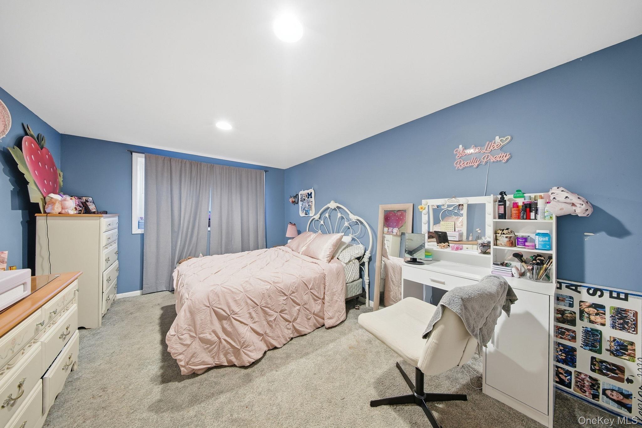 179 Reservoir Road Middletown, NY 10940 - Photo 38 of 50 Bedroom with carpet floors, an office area, and recessed lighting
