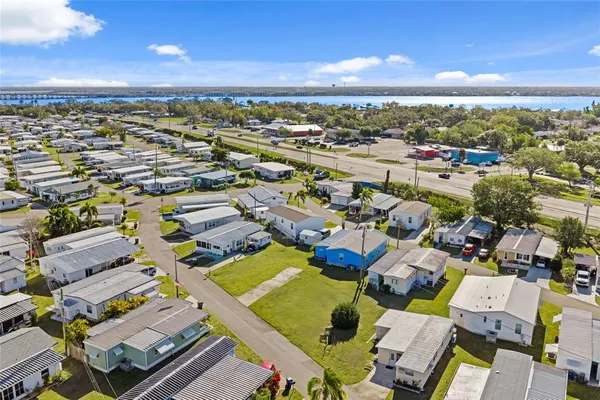 an aerial view of a city