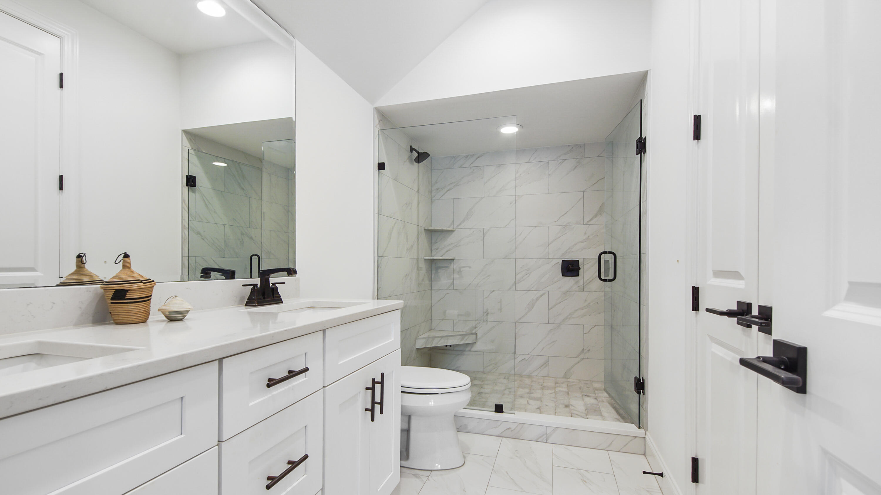 40 Conifer Ct Inlet Beach Inlet Beach, FL 32461 - Photo 19 of 25 a bathroom with a granite countertop sink a toilet and shower