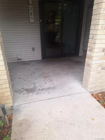 a view of wooden door
