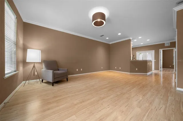 a view of livingroom with furniture and wooden floor