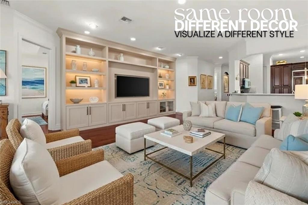 5045 Blauvelt Way, Unit 201 Naples, FL 34105 - Photo 12 of 39 a living room with furniture and a flat screen tv