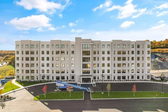 a front view of a building