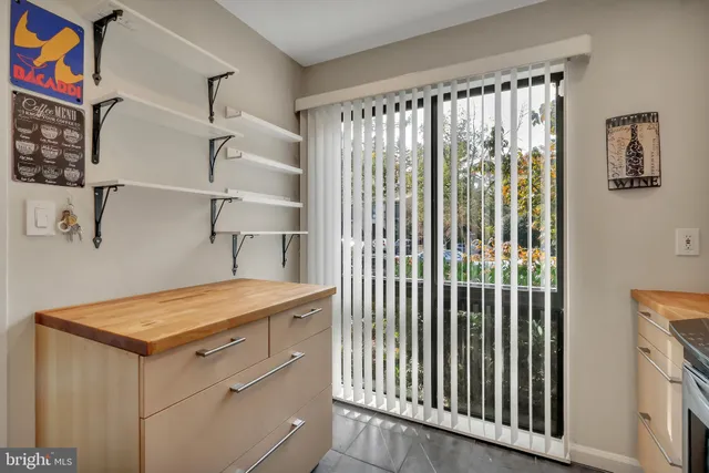 a view of a utility room with a window