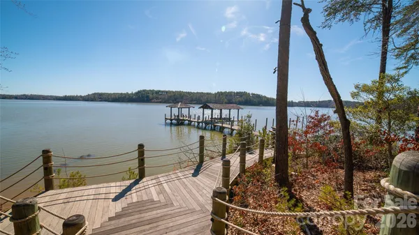 a view of a lake from a balcony