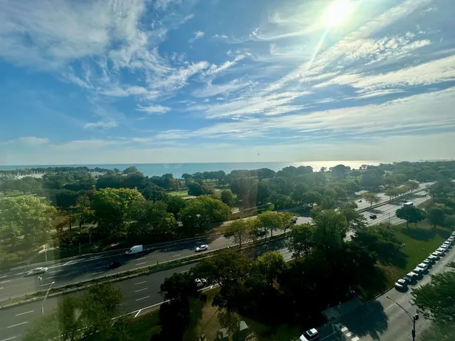 a view of city and mountain