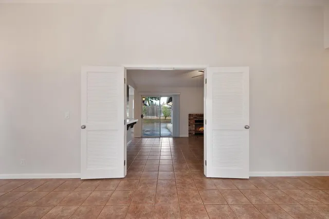 a view of gallery with wooden floor