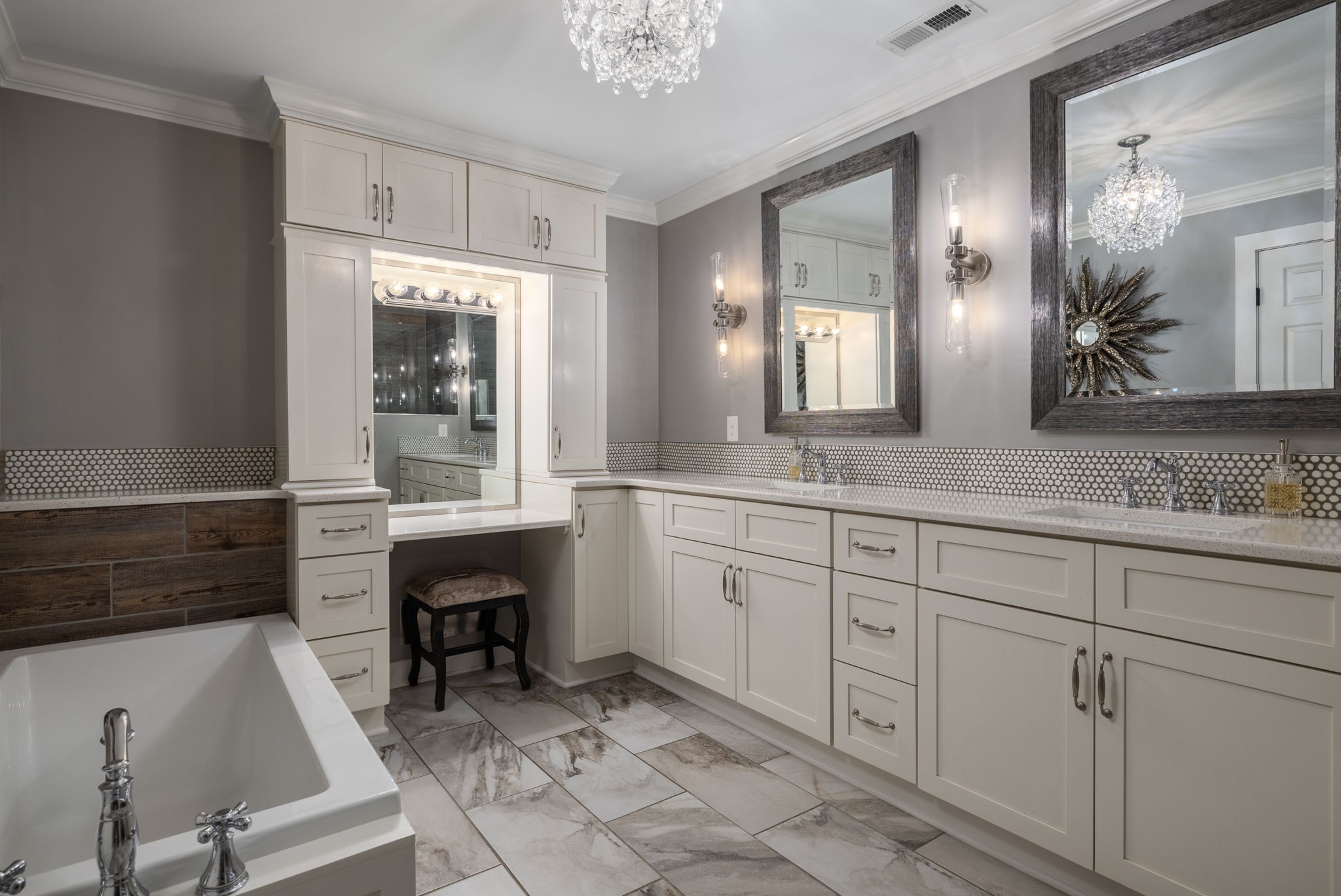 1496 Coleman Road Franklin, TN 37064 - Photo 24 of 73 a spacious bathroom with a granite countertop sink and a mirror