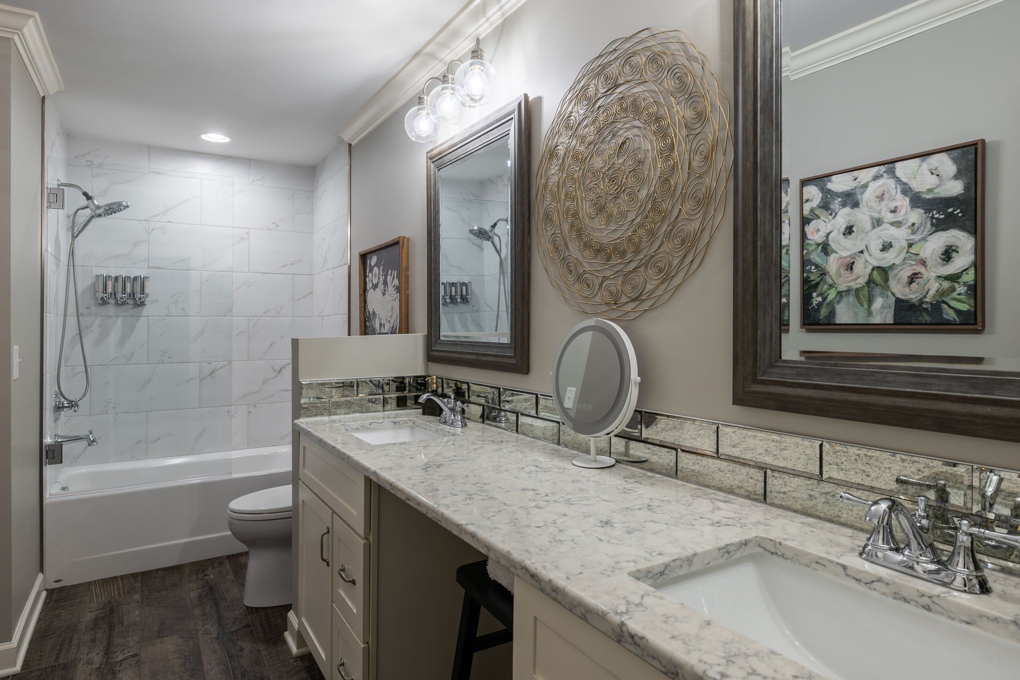 1496 Coleman Road Franklin, TN 37064 - Photo 27 of 73 a bathroom with a granite countertop sink a toilet and bathtub