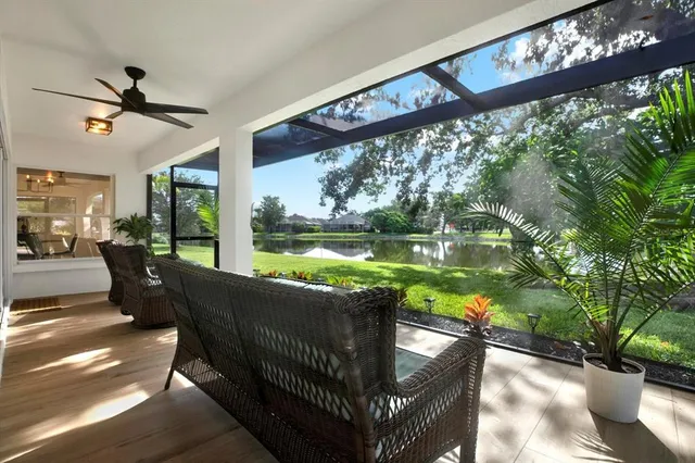 a outdoor view with a sitting space