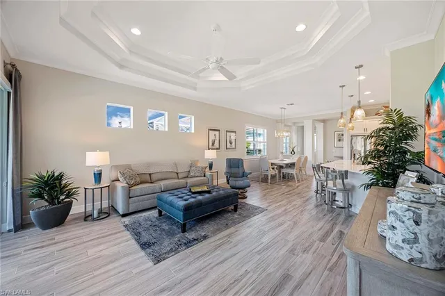 a living room with furniture or wooden floor and a potted plant