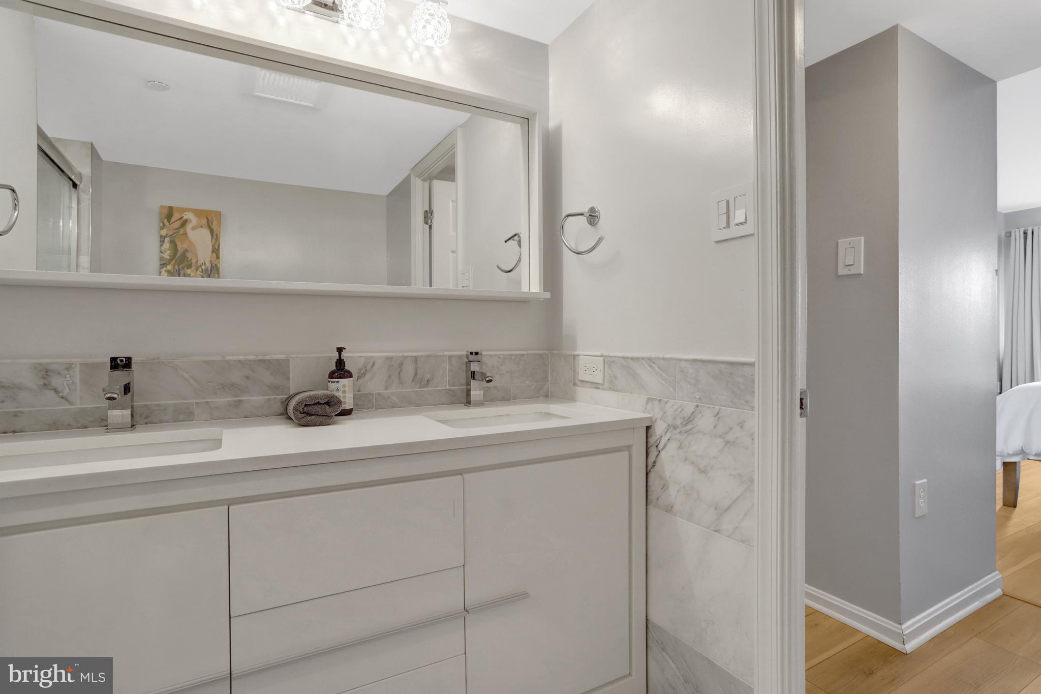 1301 North Courthouse Road, Unit 1108 Arlington, VA 22201 - Photo 18 of 49 a bathroom with a sink and a mirror