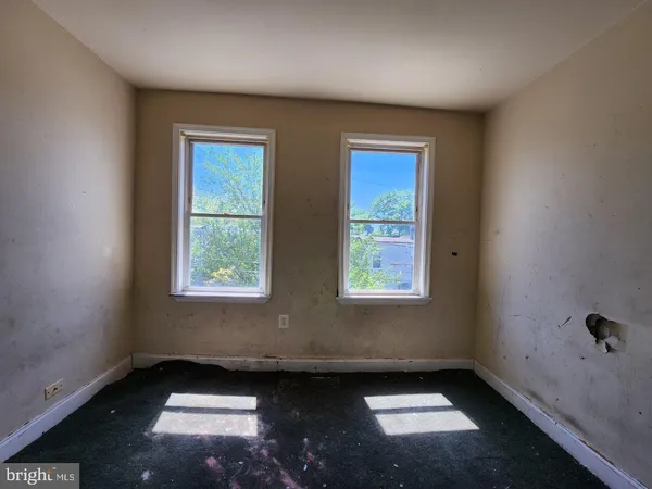 an empty room with a window