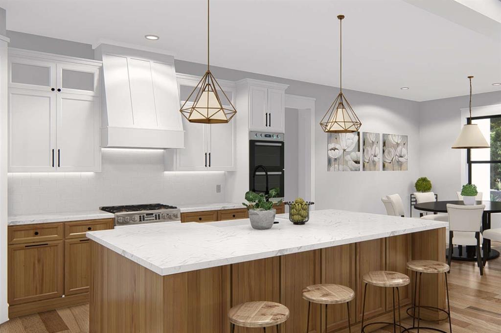 3710 Castle Drive Rowlett, TX 75089 - Photo 3 of 17 Kitchen with decorative backsplash, custom exhaust hood, white cabinets, light wood-style floors, and recessed lighting