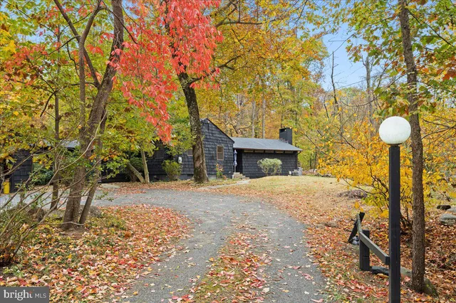 a front view of a house with a yard and trees