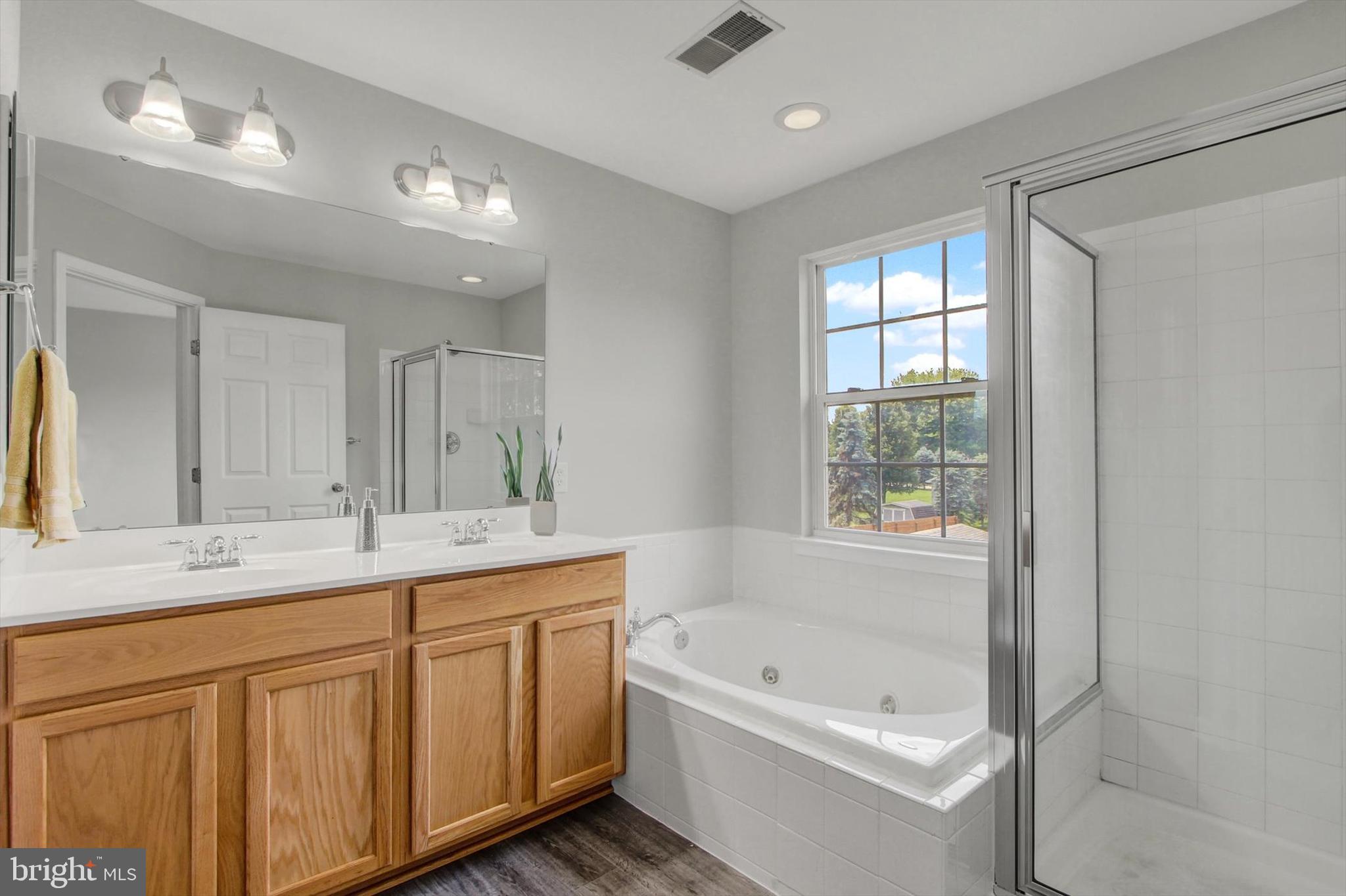 46 Forest View Terrace Hanover, PA 17331 - Photo 17 of 28 a bathroom with a tub a sink and mirror