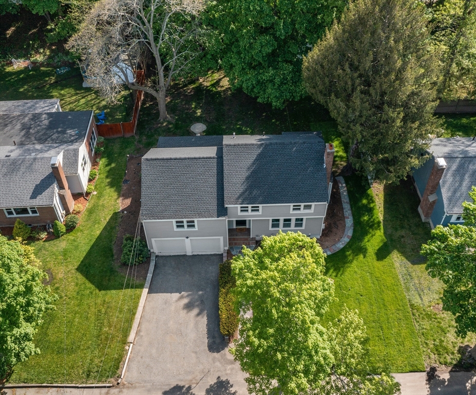102 Hathaway Circle Arlington, MA 02476 - Photo 36 of 38 an aerial view of a house with a garden