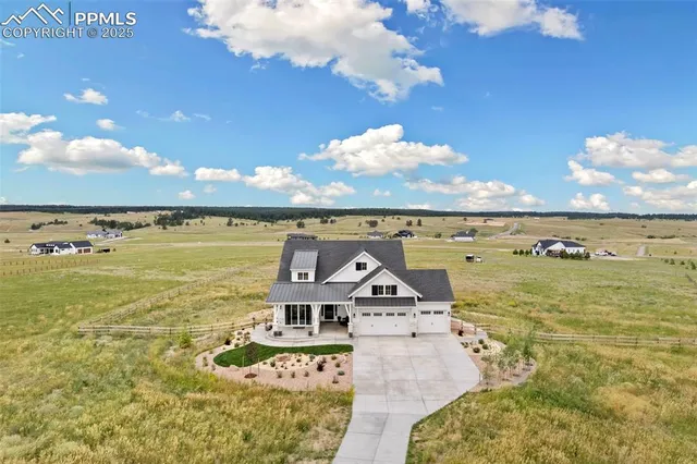 a view of a lake with a big yard