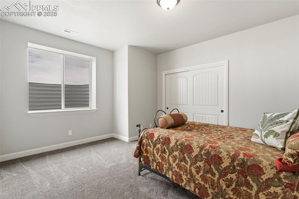 11726 Rambling Road Colorado Springs, CO 80908 - Photo 43 of 50 a bedroom with a bed and a window