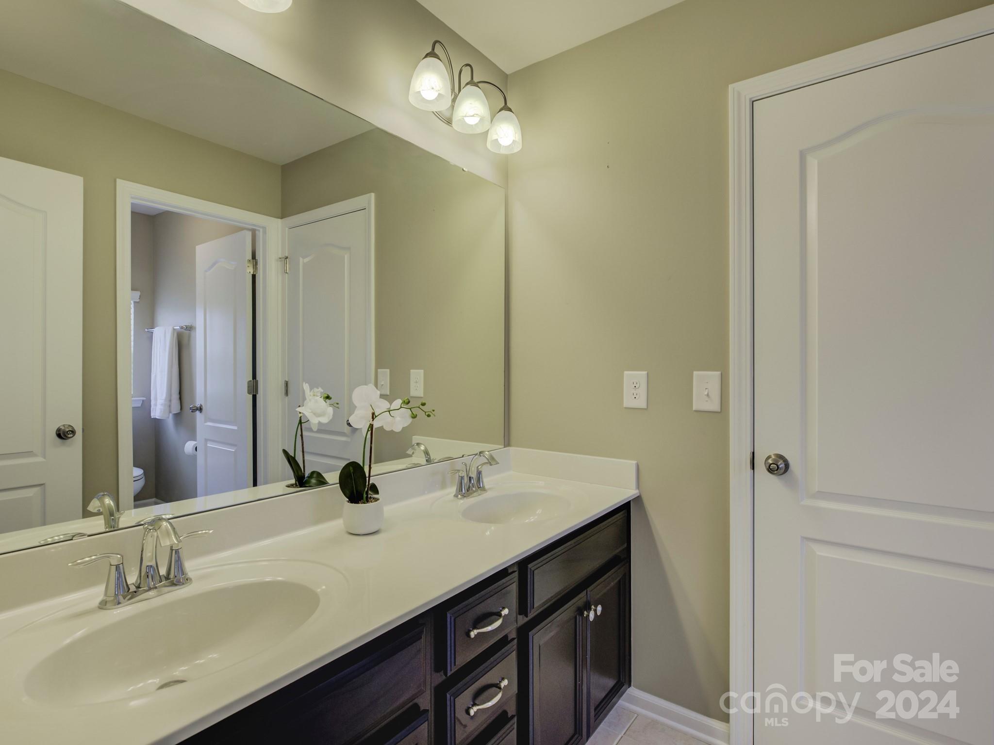 405 Cotton Field Road Indian Land, SC 29707 - Photo 32 of 48 a bathroom with a double vanity sink and a mirror