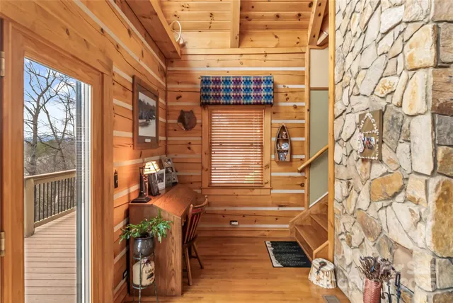 front view of a large building with a window