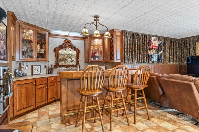 a view of a storage room with racks