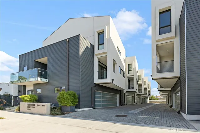 a front view of a building with street view