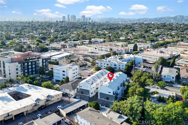 an aerial view of a city