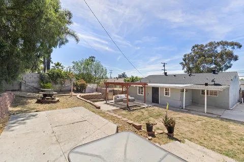 a view of a house with patio
