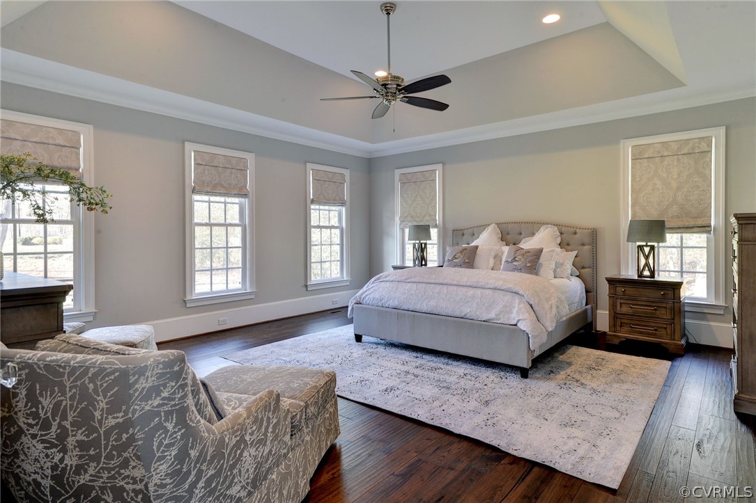 3419 Westport Williamsburg, VA 23188 - Photo 23 of 50 a bedroom with a large bed a chandelier and windows