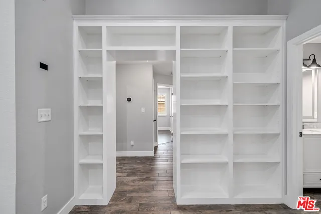 a view of a room with rack on the wall