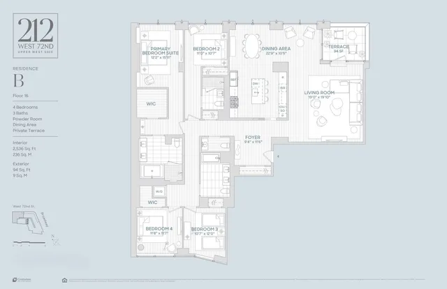 $5,995,000 | 212 West 72nd Street, Unit 16B | Upper West Side