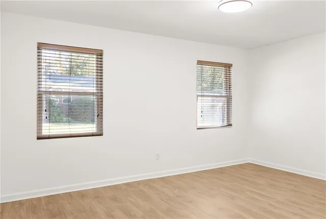 an empty room with a window