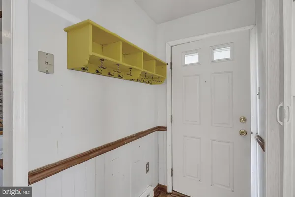 a bathroom with a mirror