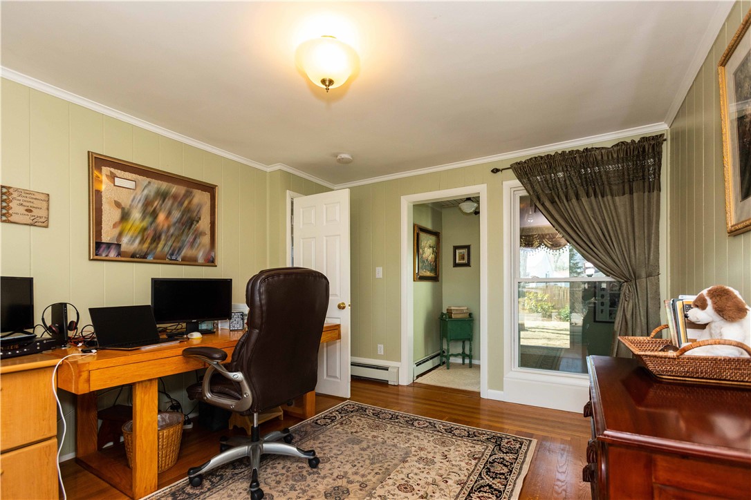19 Silver Birch Road Warwick, RI 02888 - Photo 25 of 37 Office with hardwood floors. Opens to Living Room, Kitchen and hallway to two car garage