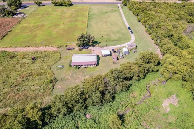 a view of a swimming pool with an outdoor space