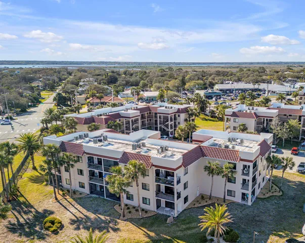 a view of a city from a patio