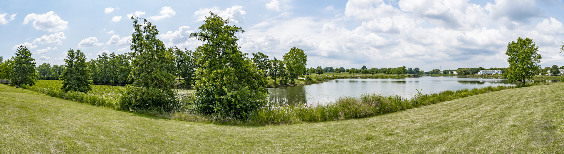 360 Springlake Lane, Unit B Aurora, IL 60504 - Photo 25 of 26 a view of a lake with a big yard and large trees