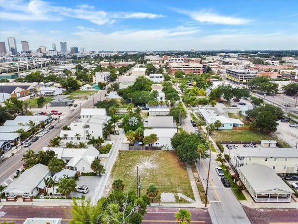 an aerial view of a city