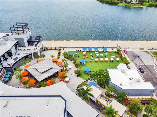 an aerial view of a city