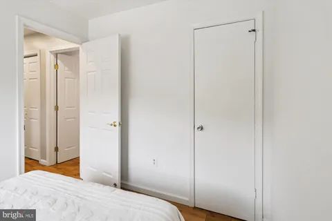 an empty room with closet