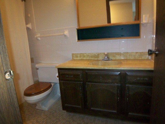 235 North Mill Road, Unit 106B Addison, IL 60101 - Photo 22 of 24 a bathroom with a sink a toilet a mirror and vanity