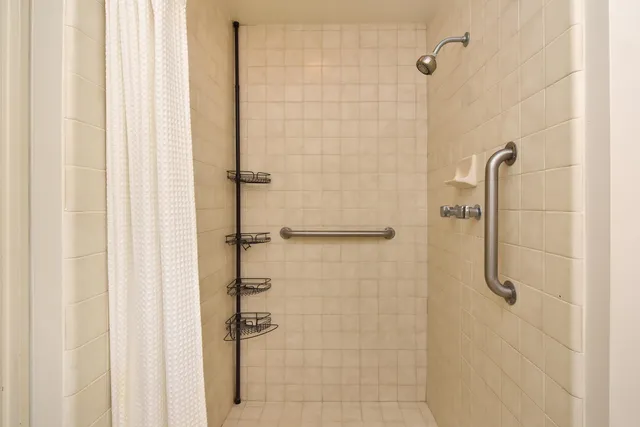 a bathroom with a shower