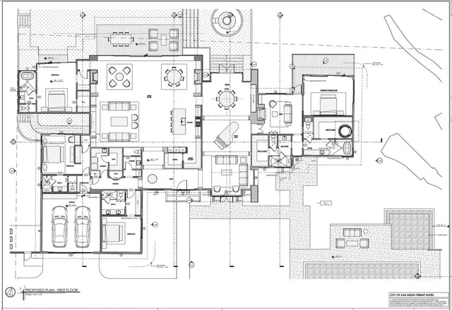 an aerial view of residential houses with outdoor space and river