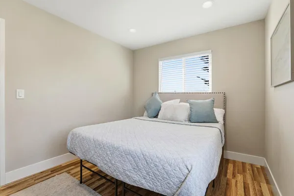 a view of a bench in the garden