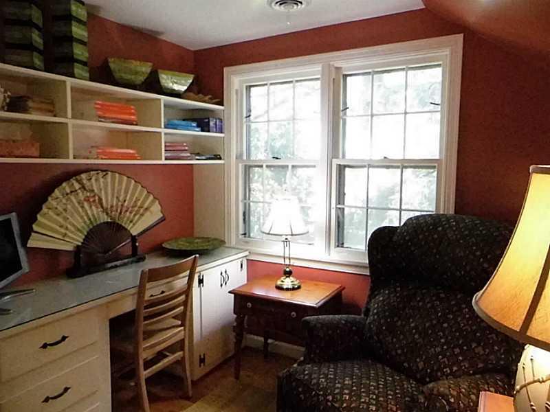 526 Sangree Road Pittsburgh, PA 15237 - Photo 20 of 25 Bedroom. This is the 5th bedroom or den. The built-in bookshelf and desk are included. There is a closet for this room outside in the hallway. There are 2 other closets in the hallway as well. One has attic access to the addition.