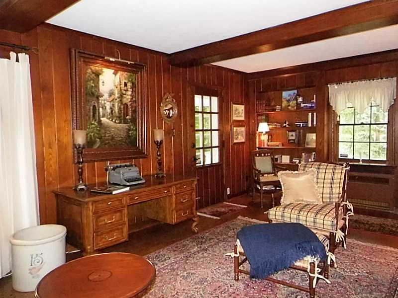 526 Sangree Road Pittsburgh, PA 15237 - Photo 6 of 25 Living Room. Beamed ceilings, pegged oak floors, window seat, & wormy chestnut walls.